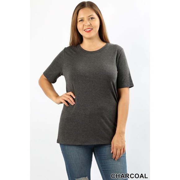 Women's Plus Size T-Shirt by Zenana Size‎ 2X Charcoal Gray - Picture 1 of 8